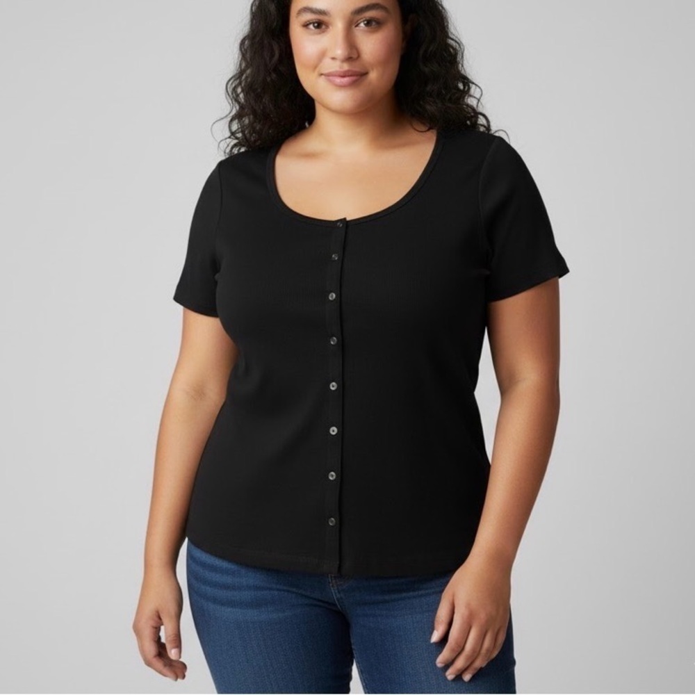 Old Navy Black Button-Down Women's Shirt